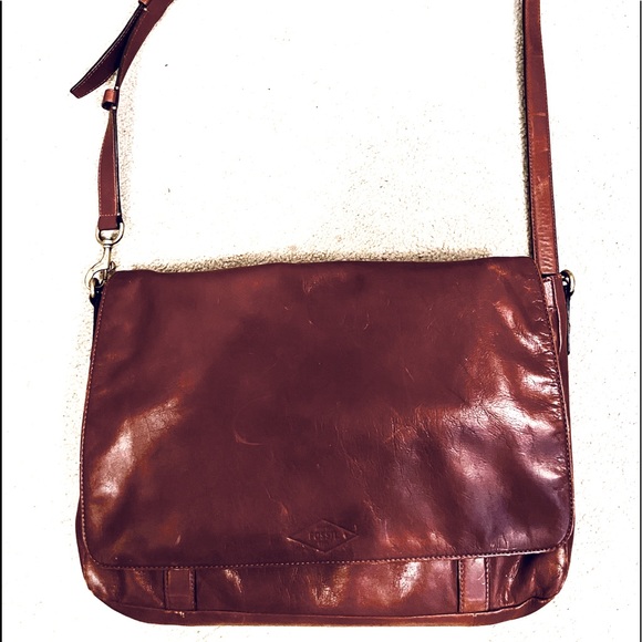Fossil leather men’s messenger bag / brief case - Picture 1 of 4